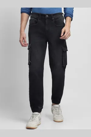 Dennis Lingo Men Smart Cuffed Hem Stretchable Cargo Jogger Jeans