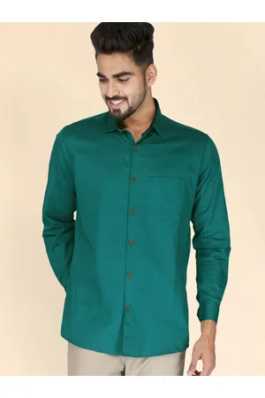 FUBAR Men Green Slim Fit Opaque Casual Shirt