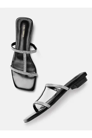 Lino Perros Women Embellished Party Open Toe Flats
