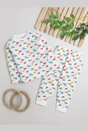 BUMZEE Girls Conversatinal Printed Pure Cotton T-shirt With Pyjamas