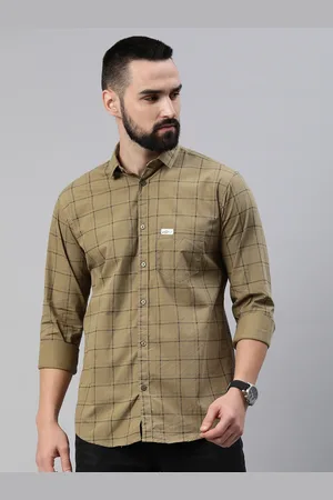Majestic Men Comfort Slim Fit Opaque Checked Pure Cotton Casual Shirt