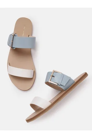 Lino Perros Women Colourblocked Open Toe Flats with Buckle Detail