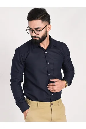 FUBAR Men Blue Slim Fit Opaque Formal Shirt