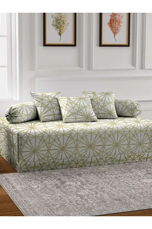 Arrabi Beige 6 Pieces Geometric Printed Diwan Set