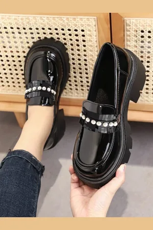 Shoetopia Girls Lightweight Loafers With Western - Embellished