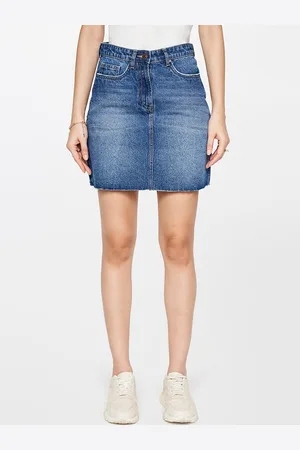 AND Pure Cotton Straight Mini Denim Skirt