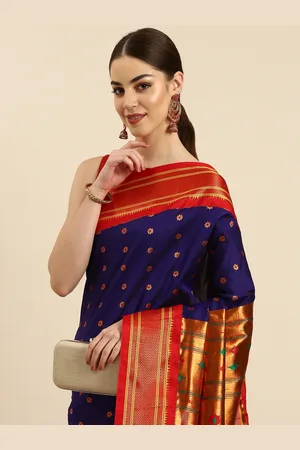 Varkala Silk Sarees Ethnic Motifs Zari Silk Blend Paithani Saree
