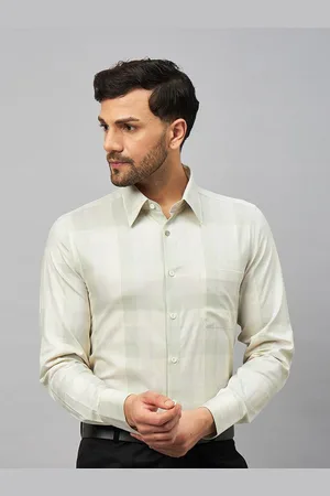 LOUIS STITCH Comfort Buffalo Checked Spread Collar Pure Cotton Formal Shirt