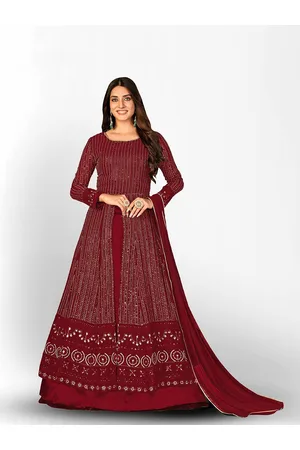 Divine International Trading Co Embroidered Sequined Semi-Stitched Dress Material