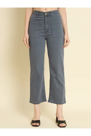 AngelFab Women Jean Straight Fit High-Rise Cotton Stretchable Jeans