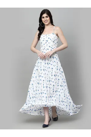 Aayu Floral Printed Shoulder Straps Maxi Dress