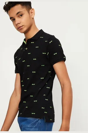 Max Collection Boys Conversational Printed Polo Collar Pure Cotton T-shirt
