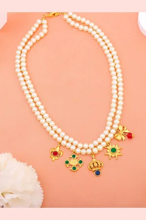 ESTELE Gold-Plated Pearl Necklace