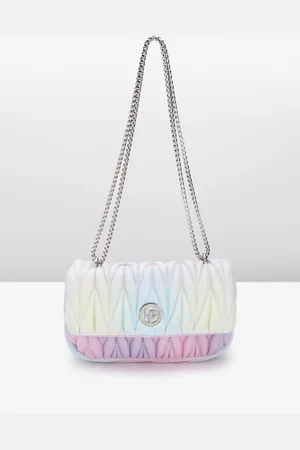 Lino Perros Women Geometric Textured Structured Sling Bag with Quilted Detail