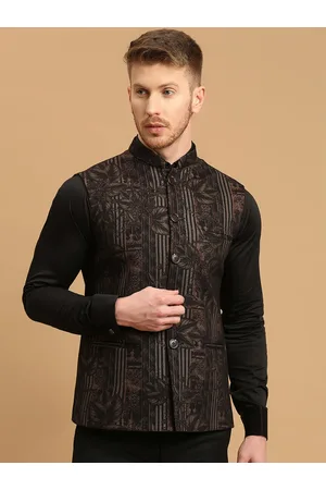 ESSAS club Leaves Printed Nehru Jacket