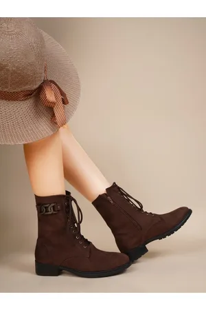 SHUZ TOUCH Women Embellished Block-Heeled Suede Regular Boots