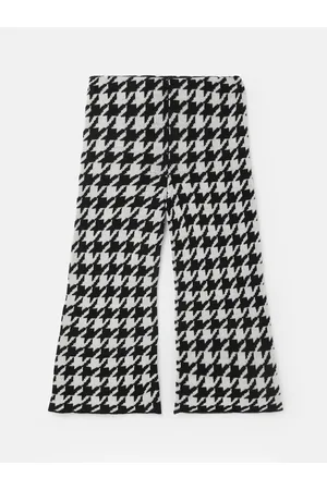 Benetton Girls Abstract Printed High-Rise Acrylic Trousers