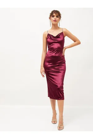 Sassafras Velvet Cowl Neck Bodycon Dress