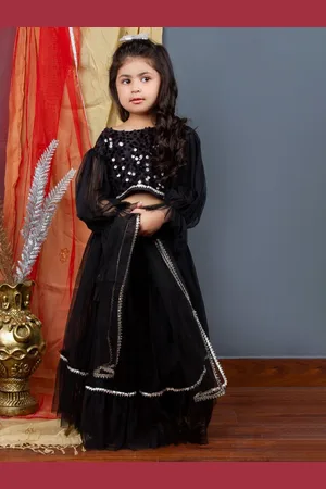 Bella Moda Girls Embellished Sequinned Ready to Wear Lehenga & Blouse With Dupatta
