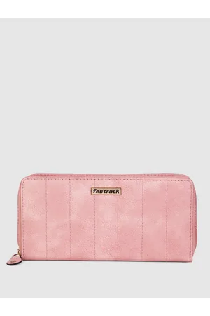 Fastrack Women Abstract Textured & Self Striped Quilted PU Zip Around Wallet