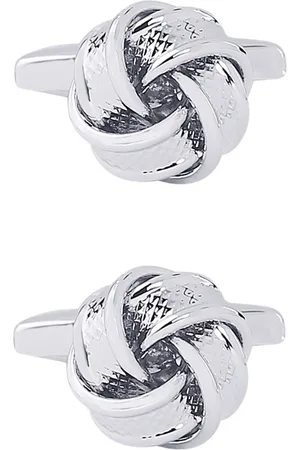 Bodha Silver-Plated Round Shaped Textured Cufflinks