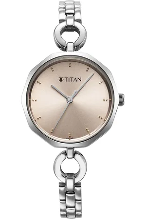 Titan Women Embellished Dial & Stainless Steel Bracelet Style Straps Analogue Watch