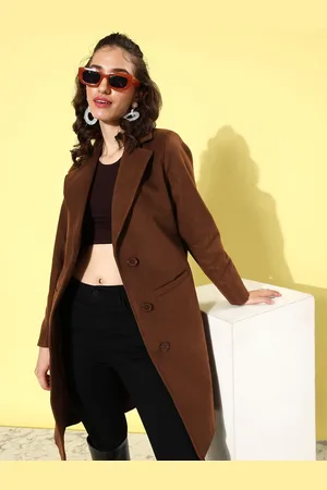 DressBerry Notched Lapel Collar Knee Length Trench Coat