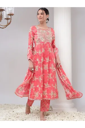 Bani Women Ethnic Motifs Printed Thread Work Chanderi Silk Kurta With Trousers & Dupatta