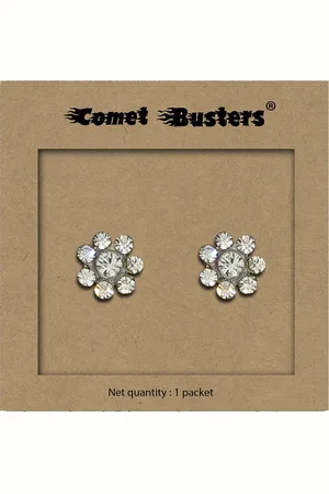 Comet Busters Floral Stone Studs Non Piercing Ear Stickers