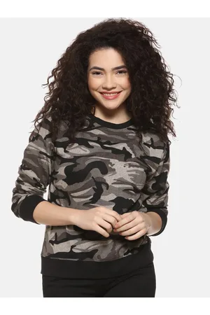 Campus Women Camouflage Printed Sweatshirt