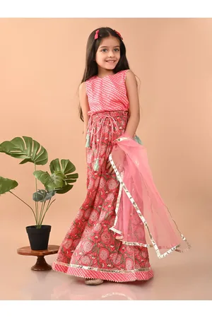 LilPicks Girls Ethnic Motifs Printed Ready to Wear Lehenga & Blouse With Dupatta