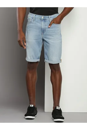 Calvin Klein Men Mid-Rise Washed Denim Shorts