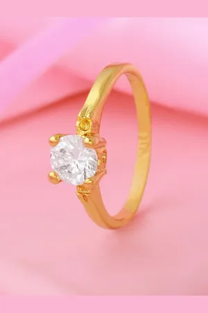 ESTELE Gold-Plated Crystal-Studded Finger Ring