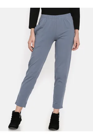 Dollar Missy Women Grey Solid Classic Straight Fit Cigarette Trousers