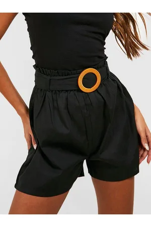 Boohoo Women Pure Cotton High-Rise Shorts