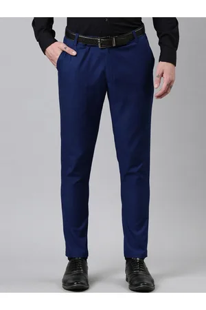 Kryptic Men Smart Mid-Rise Plain Formal Trousers