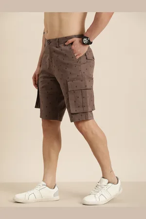 HERE&NOW Men Abstract Printed Slim Fit Cargo Shorts