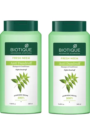 Biotique Set of 2 Bio Neem Margosa Anti-Dandruff Shampoo & Conditioner - 340ml each