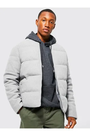 Boohoo Wool Look Padded Jacket