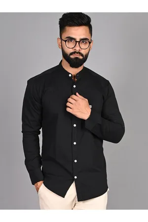 FUBAR Men Black Slim Fit Opaque Casual Shirt