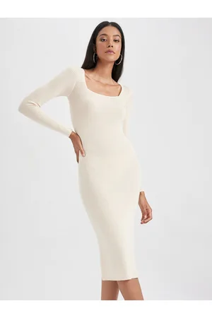 DeFacto Square Neck Long Sleeves Bodycon Dress