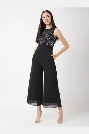DressBerry Black Embellished Basic Jumpsuit