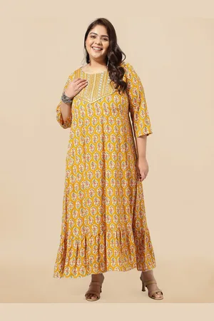 Mirchi Fashion Floral Printed Embellished Maxi Ethnic Dress