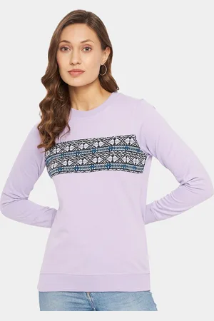 DressBerry Women Purple Printed Sweatshirt