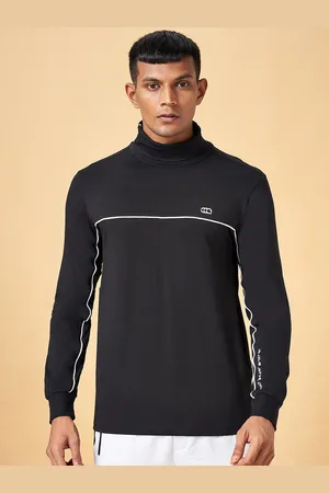 Pantaloons High Neck Long Sleeve Cotton Slim Fit Regular T-shirt