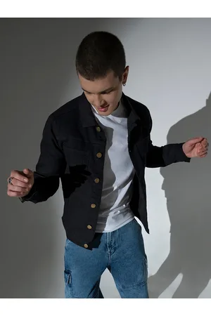 Hubberholme Men Black Solid Denim Jacket