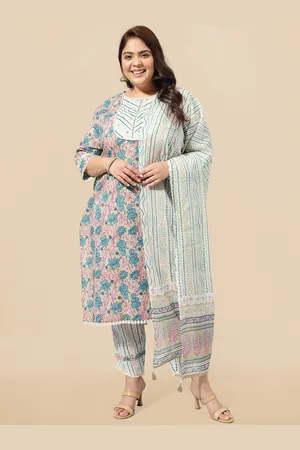 Mirchi Fashion Floral Printed Pure Cotton Kurta with Trousers