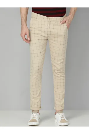 FUBAR Men Checked Relaxed Fit Slim Fit Trousers