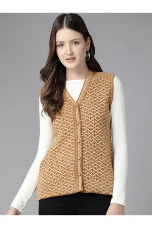 Cayman Women Self Design Woollen Cardigan