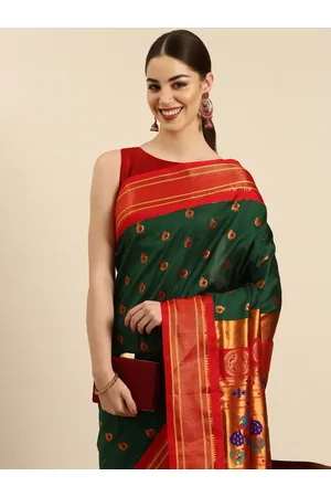 Varkala Silk Sarees Ethnic Motifs Zari Silk Blend Paithani Saree